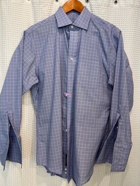 Jos. A. Bank Lavender-Blue Windowpane Dress Shirt